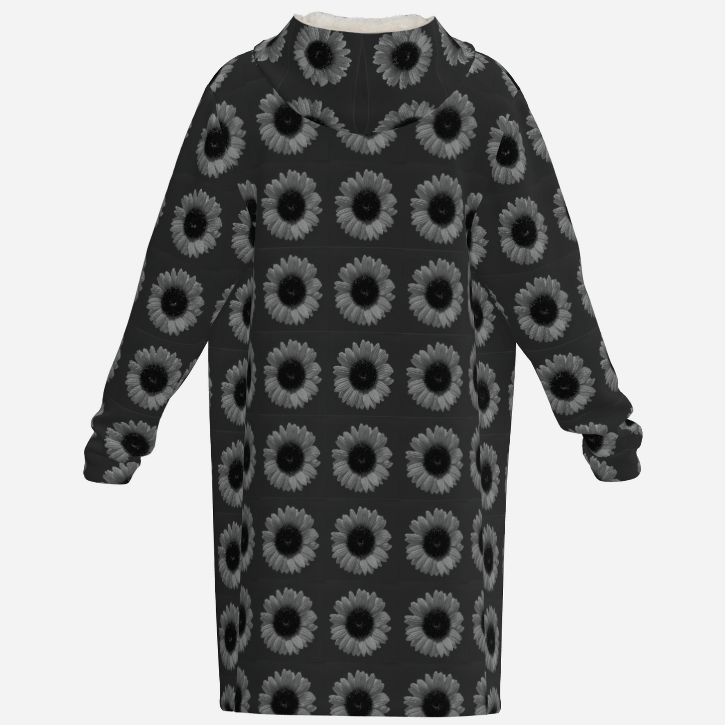All-Over Print Men's Thicken Fleece Cow Horn Button Long Sweatshirt-Air Layer 230 GSM