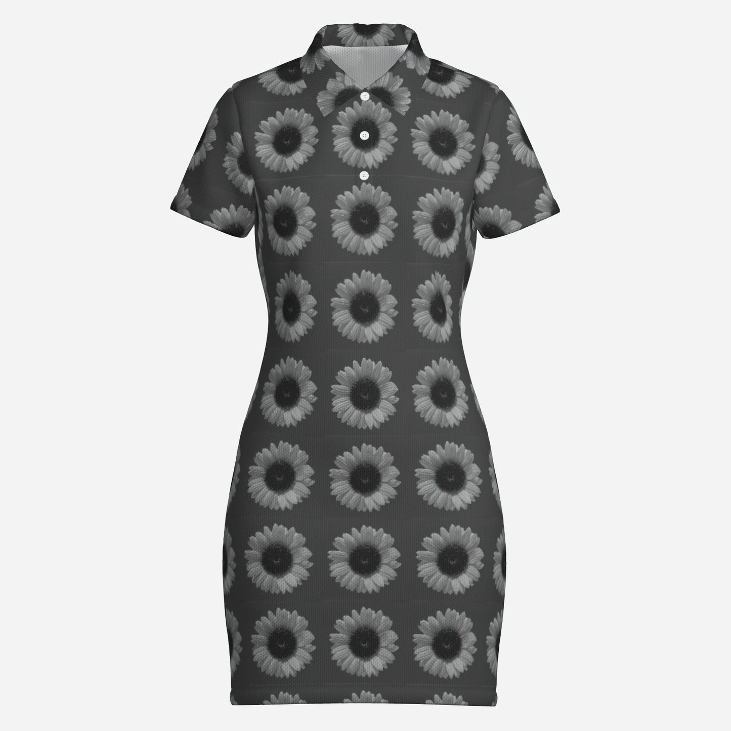 All-Over Print Women's Polo Dress-Bird's Eye 160 GSM