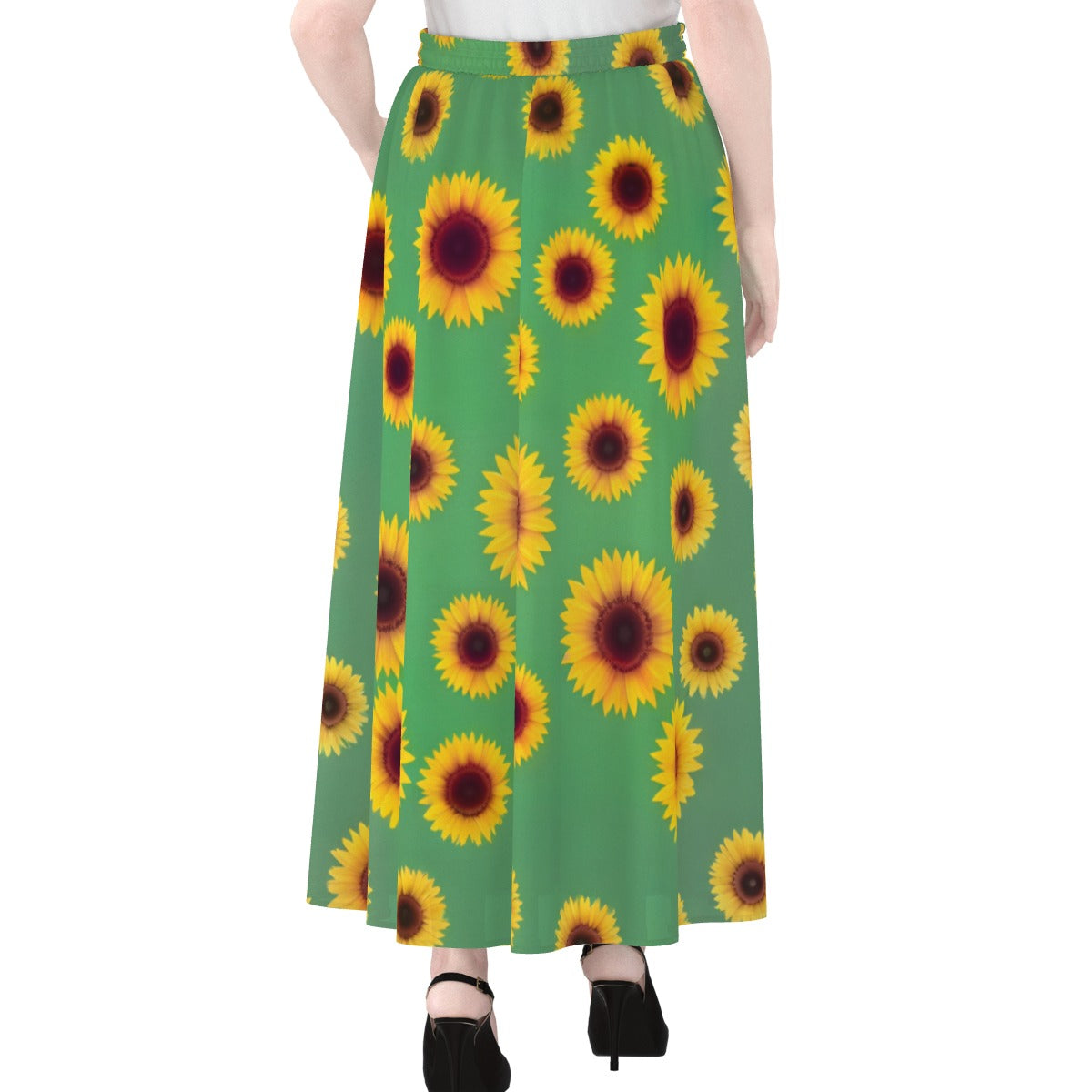 All-Over Print Women's Maxi Chiffon Skirts With Lining