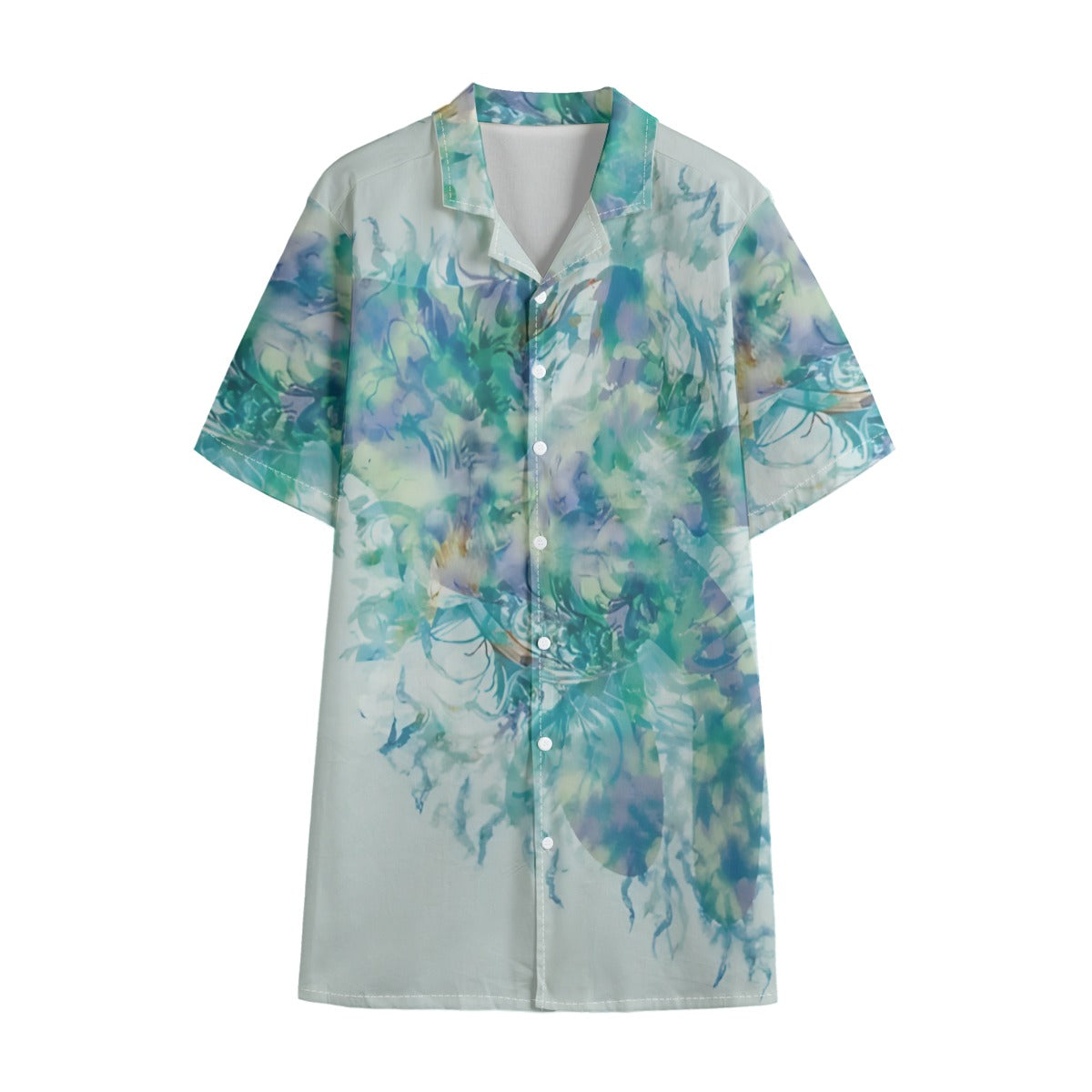 All-Over Print Men's Hawaiian Shirt With Button Closure |115GSM Cotton poplin (no donation)