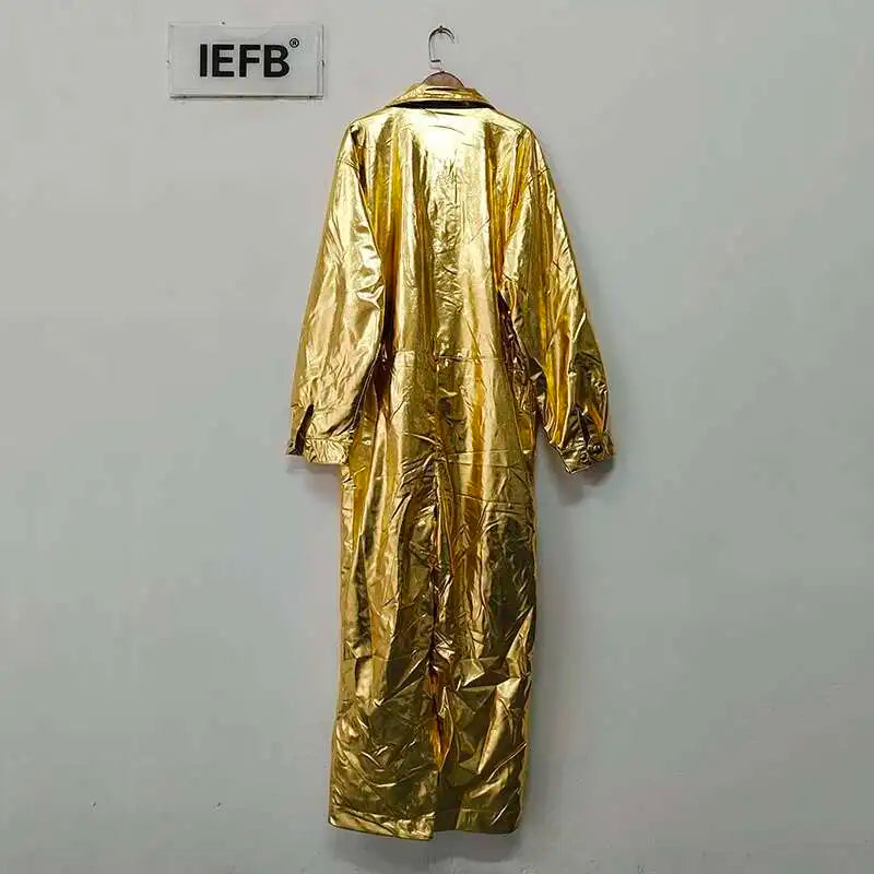 IEFB Performance Men's Overalls Turn-down Collar Long Sleeve Jumpsuit Tech Wear 2025 Spring Summer Handsome Stylish 9C7266
