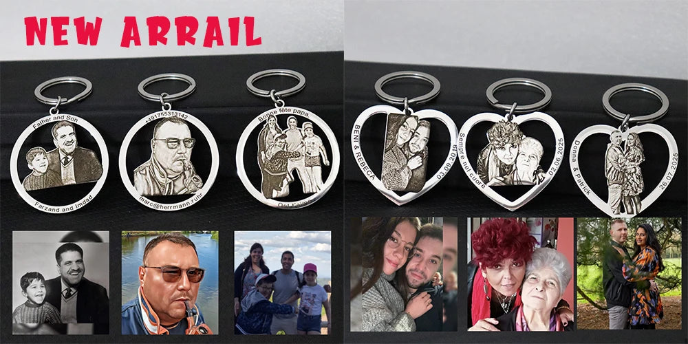 Custom Picture Nameplate Pendant Custom Photo Necklace Engraved Portrait Necklace Christmas Gift for Kids Jewelry Family Gifts