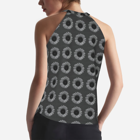 All-Over Print Women's Halter Neck Tank Top-Imitation Cotton 170 GSM