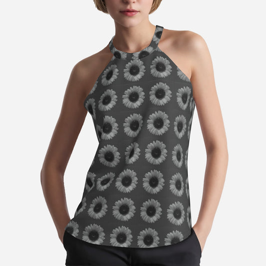 All-Over Print Women's Halter Neck Tank Top-Imitation Cotton 170 GSM