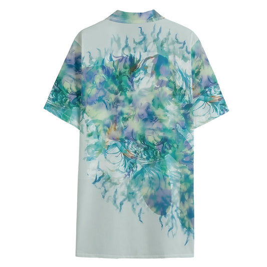 All-Over Print Men's Hawaiian Shirt With Button Closure |115GSM Cotton poplin (no donation)