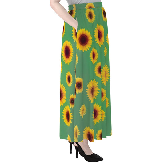 All-Over Print Women's Maxi Chiffon Skirts With Lining