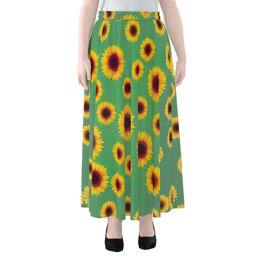All-Over Print Women's Maxi Chiffon Skirts With Lining