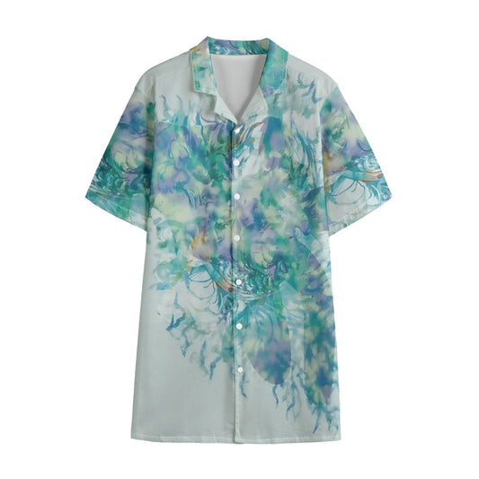 All-Over Print Men's Hawaiian Shirt With Button Closure |115GSM Cotton poplin (no donation)