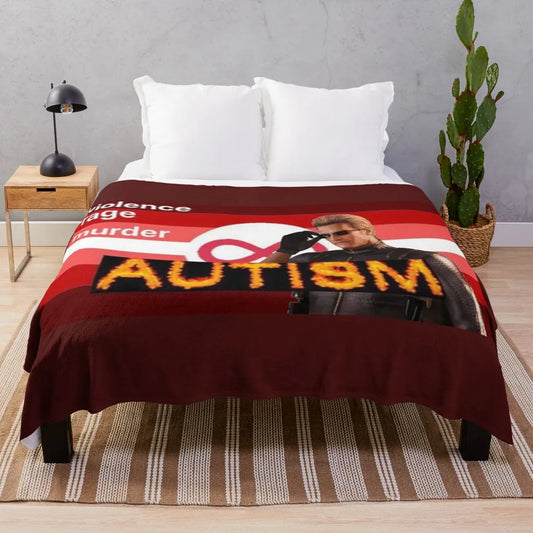 evil autism pride flag wesker Throw Blanket blankets and throws Beach Kid'S Blankets