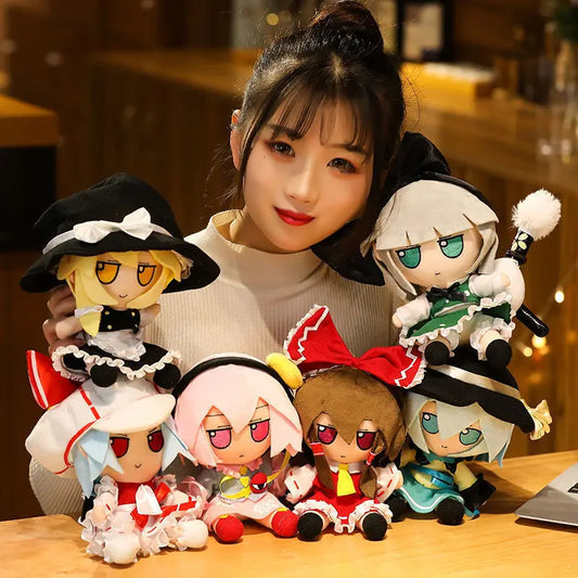 20cm Touhou Project Hakurei Reimu Kirisame Cirno Fumo Flandre Scarlet Anime Peripheral Plush Toys Japanese Daughter's Day Gifts