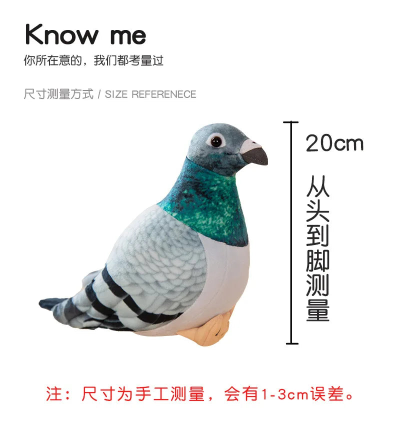 Simulation Pigeon Plush Toy Cartoon Birds Peace Dove Doll Doll Children Doll Gift Wholesale