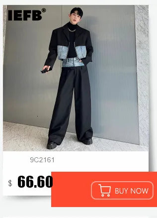 IEFB Performance Men's Overalls Turn-down Collar Long Sleeve Jumpsuit Tech Wear 2025 Spring Summer Handsome Stylish 9C7266