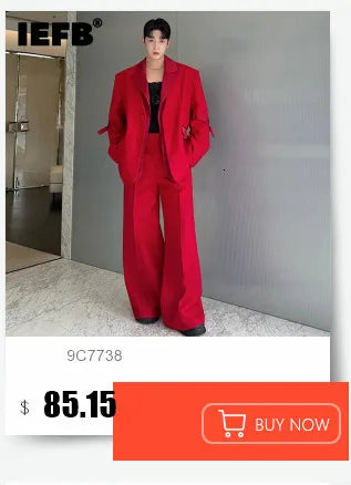 IEFB Performance Men's Overalls Turn-down Collar Long Sleeve Jumpsuit Tech Wear 2025 Spring Summer Handsome Stylish 9C7266