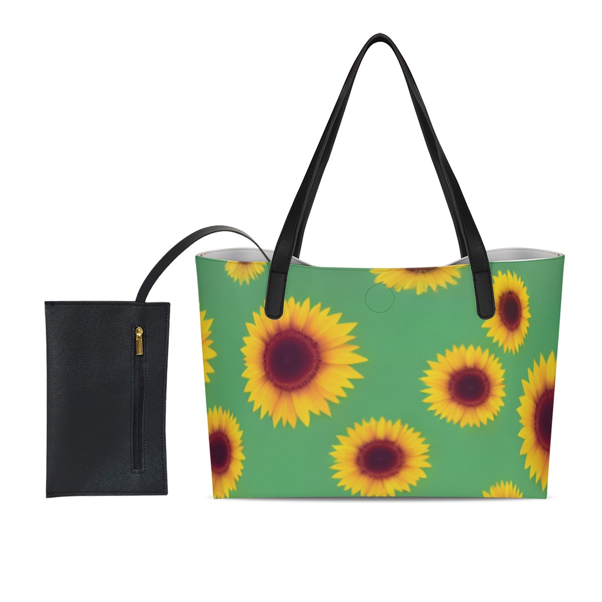 Shopping Tote Bag With Black Mini Purse