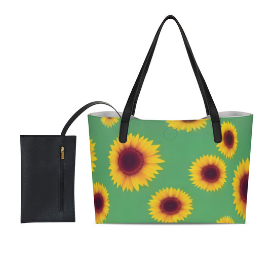 Shopping Tote Bag With Black Mini Purse