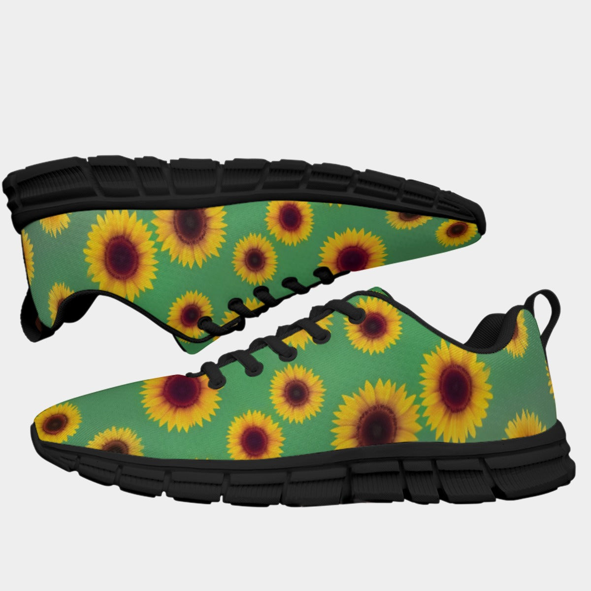 All-Over Print Men's Sports Shoes With Black Sole